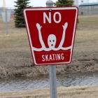 Umm.  Don't skate on the pond behind the the skatepark?