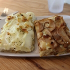 Slices of Potato Rosemary and Blue Cheese Pear Pizza at Flour